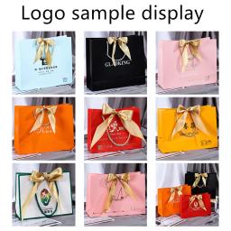 Saco De Papel Caixas De Presente, Bolsa De Embalagem De Mercadorias, Personalizar Logotipo com Moldura, Fazer compras Sacos De Promoção, Embrulho De Presentes De Casamento - Image 5