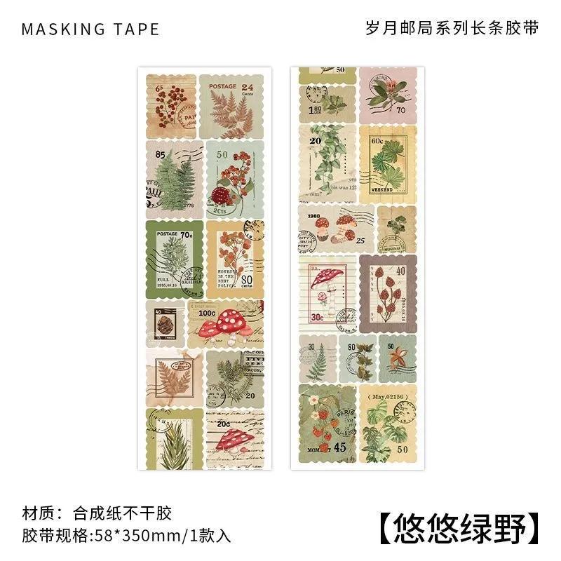 Selos postais vintage adesivos, fita adesiva, adesivos decorativos do selo, planejadores DIY Scrapbooking - Image 1