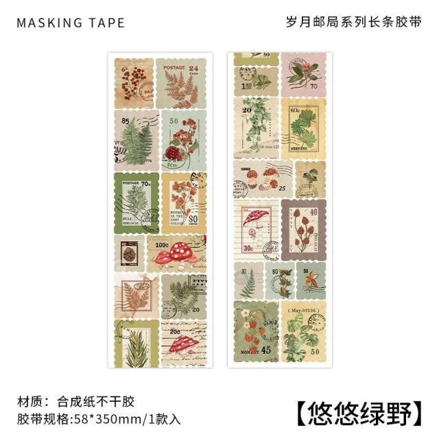 Adesivos Decorativos de Selos Postais Vintage para Scrapbooking e Planejamento DIY
