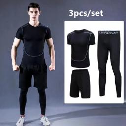Terno esportivo de compressão para homens Fitness Sportswear, calças justas de basquete, jogging, roupas íntimas de treinamento, conjuntos de corrida, roupas de ioga - Image 3