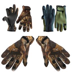 Novo 3 dedo mais curto luvas de pesca à prova dwaterproof água caça luvas antiderrapantes tiro camo sem adesivo - Image 3