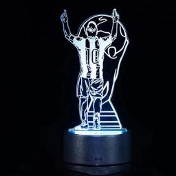3D Anime LED Night Light para decoração para casa, personagem do futebol, Lionel Messi, presente de Natal para fãs - Image 3