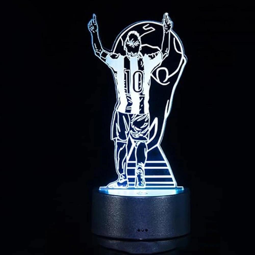 3D Anime LED Night Light para decoração para casa, personagem do futebol, Lionel Messi, presente de Natal para fãs - Image 1