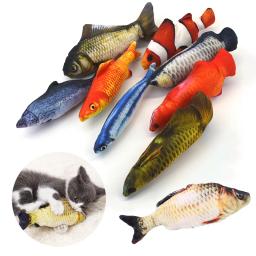 Brinquedo de pelúcia recheado para gato, Interativo Pet Chew Toy, Travesseiro de entretenimento de treinamento, 20cm, Peixe Simulação - Image 1