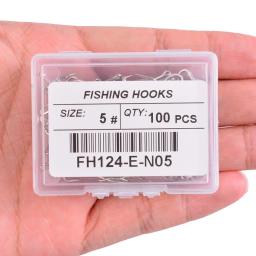100 pçs ganchos gabarito de aço carbono alta grande haste longa ganchos pesca mar pint gancho conjunto com olhos farpa pesca acessórios - Image 3
