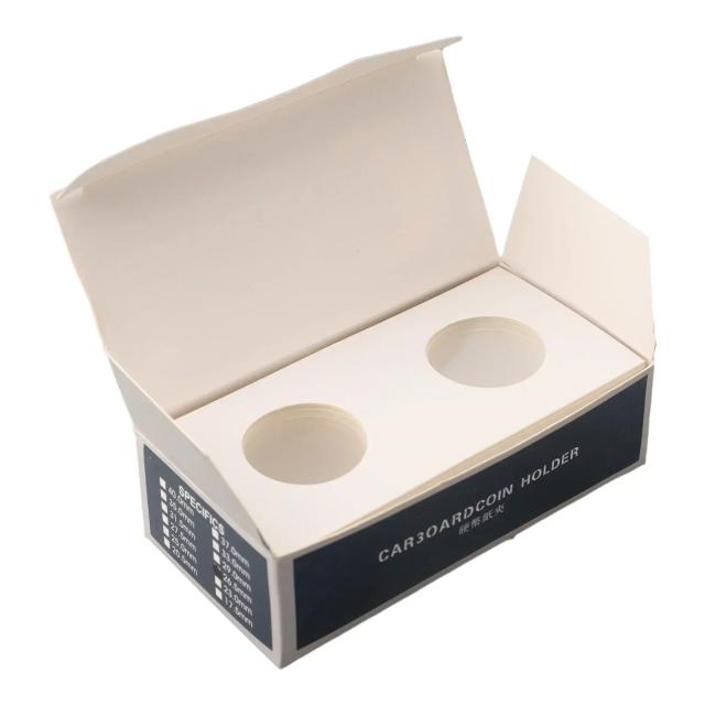 Conjunto de 50 Suportes de Moedas em Papelão para Armazenamento Seguro - Tamanhos de 17,5 a 40mm