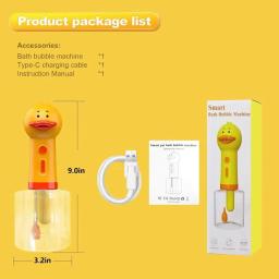 TOUA-Máquina Elétrica Espuma para Pet Cleaning, Carregamento USB, Dispenser Automático Sabão, Acessórios de banho, Pato Amarelo - Image 6