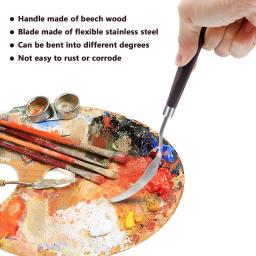 Aço inoxidável pintura facas Set, pintura espátula, paleta faca, cor misturando raspador, lona a óleo pintura acrílica, 11pcs - Image 4