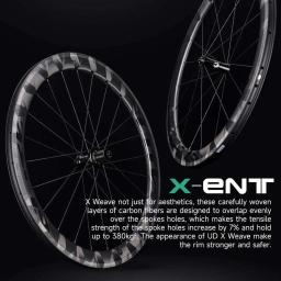 Elitewheels 700c novo produto bicicleta de estrada rodado carbono x tecer acabamento jantes sem câmara pronta em linha reta puxar hub corrida roda da bicicleta - Image 5