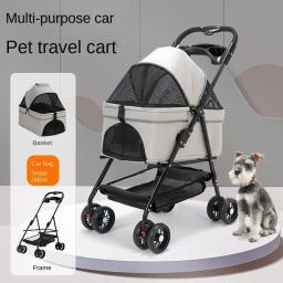 Leve e dobrável Pet Stroller para viagens ao ar livre, pequeno carrinho de estimação, cão, gato, pelúcia, bebê - Image 1