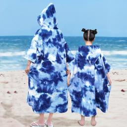 Surf Poncho Mudando Toalha, Tecido De Microfibra, Esportes Aquáticos Com Capuz Robe, Adulto Criança Cobertor De Praia, Banho De Natação, Quick Tie-Dry Wetsuit - Image 5