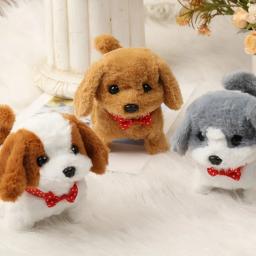 Novo robô de pelúcia filhote de cachorro interativo latido filhote de cachorro brinquedo de pelúcia cauda balançando andando presente educacional chilren - Image 2