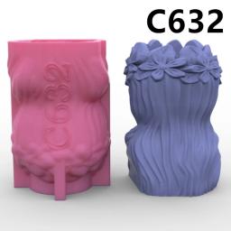 Molde de silicone para mulheres vaso de flores vaso de flores suculento caneta titular DIY resina vaso de concreto cacto ferramenta decoração para casa - Image 6
