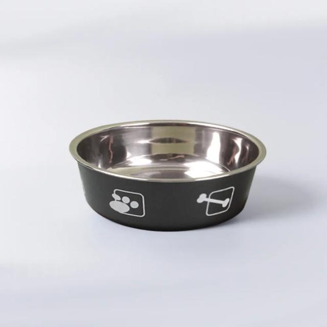 Tigela Antiderrapante em Aço Inoxidável para Animais de Estimação, Alimentador Duplo com Camada Espessada para Cães e Gatos