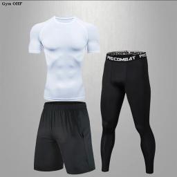 roupas masculinas conjuntos masculinos kimono jiu jitsu rashguard Homens correndo esporte camiseta roupas esportivas secagem rápida masculino ginásio fitness jogging treinamento yoga leggings treino masculino terno - Image 1