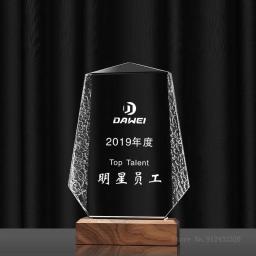 Troféu De Cristal De Madeira Maciça, Pode ser Personalizado, Medalha Reunião Anual, Dança Esportes competição, Decoração Home, Base De Madeira - Image 5