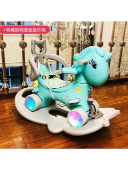 Cadeira de balanço para crianças, Cavalo de balanço Multifuncional Baby Toy, Cavalo de balanço plástico, Carrinho de música - Image 6