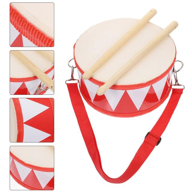 Tambor Snare de Percussão Infantil: Brinquedo de Madeira para Crianças com 11 Polegadas para Ritmos Divertidos