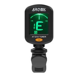 Aroma AT-01A afinador de guitarra rotatable clip-on sintonizador display lcd para cromática guitarra acústica baixo ukulele peças de guitarra preta - Image 2
