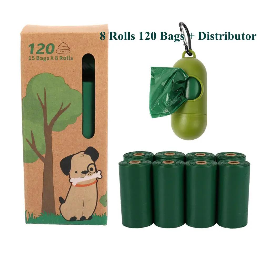 Pet Dog Poop Sacos, biodegradável, compostável, Dog Dispenser Resíduos, Suprimentos excremento degradável ao ar livre, 8-36 Rolls - Image 4