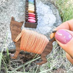 Bobinas de madeira animais criativos Carretéis de linha vazios para fio fio fio fitas carretel, acessórios de costura, ferramentas para artesanato de madeira DIY - Image 5