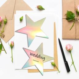 Iridescente estrelas confete recortes, duplo impresso papel estrela, Glitter estrelas decoração, Fontes do partido, 10pcs - Image 3