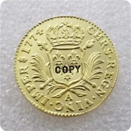 França Louis Gold Coin Copiar, Réplica França, 1774 - Image 2