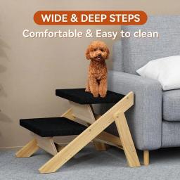 Rampa dobrável antiderrapante para animais de estimação, Escadas de cama para cães e gatos, Escada de cama leve para cães, Escalada 2 em 1 - Image 1