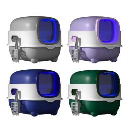 Caixa de areia reutilizável com capuz para gatos, bandeja removível, sandbox fechado, sandbox durável, fechado e coberto, fácil de limpar - Image 1