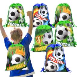 Mochila de futebol bola de futebol com cordão sacos de armazenamento de presente crianças esportes tema festa favores para convidados feliz aniversário festa fornecimento - Image 3