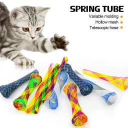 Dobrável Multi-Color Cat Bouncing Toy Stick, gatinho brinquedos interativos, Pet Supplies, Folding Spring Shape, 10 pcs - Image 3