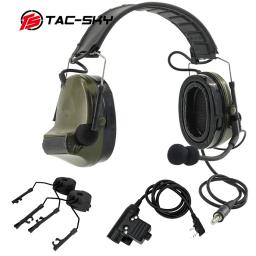 TAC-SKY COMTAC II protetores de orelha de silicone fone de ouvido tático + U94 PTT Kenwood plug + ARC OPS-CORE capacete faixa adaptador suporte de fone de ouvido FG - Image 4