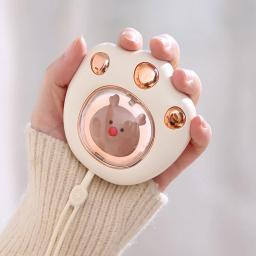 Mini Aquecedor De Mão Reutilizável, USB Recarregável, Aquecimento Rápido, Pata De Gato Bonito, Pacote De Aquecimento Instantâneo, Inverno - Image 2
