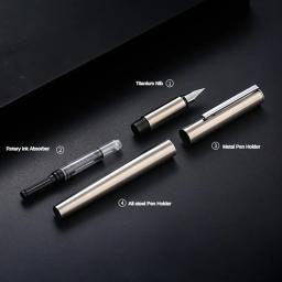 Jinhao 35 caneta tinteiro luxo elegante todo em aço/preto fosco corpo ef/f nib caligrafia caneta de tinta escola material de escritório papelaria - Image 5