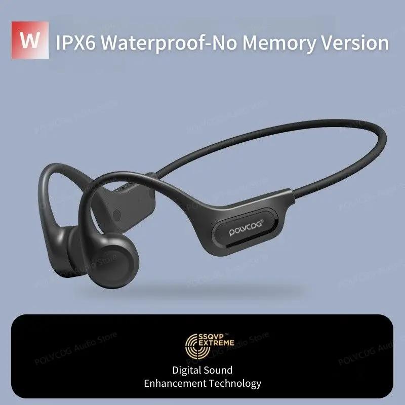 Fones de ouvido para exercícios de condução óssea POLVCDG com memória de 32 GB IPX6, fones de ouvido Bluetooth resistentes ao suor e à chuva, fone de ouvido para ciclismo - Image 1
