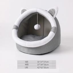 Gato casa fechado casa de animais de estimação inverno morno cão casa de gato suprimentos para animais de estimação pequeno e médio porte suprimentos para cães e gatos - Image 5