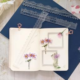 3 pçs régua de rasgo de papel artesanato régua acrílico deckle borda régua ferramenta de corte de papel bordas irregulares ferramentas de medição para scrapbooking - Image 5