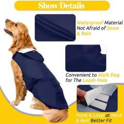 Impermeável Pet Raincoat com tira reflexiva, Roupa do cão, Cat Hooded Jacket, Outdoor Supplies - Image 4