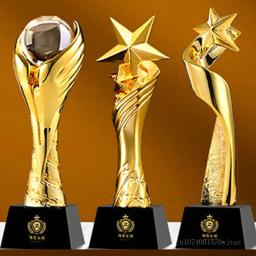 Personalizado Ouro-chapeamento Resina Troféu Prêmio Lembrança, Excelente Caráter, Decoração Para Casa, Criativo, Base De Cristal, Gravura 1Pc - Image 1