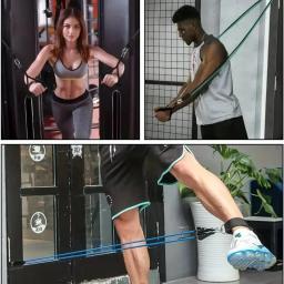 Conjunto de faixas de resistência elástica para o exercício, 11pcs, equipamentos de fitness portátil, tornozelo cinta, expansor peito - Image 4