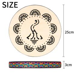 SLADE-Solid Wood Stream Drum, Mão Carving, Nublado Padrão Névoa, tecidos coloridos Trim, Sea Wave Sound, Percussão Instrument, 10" - Image 3