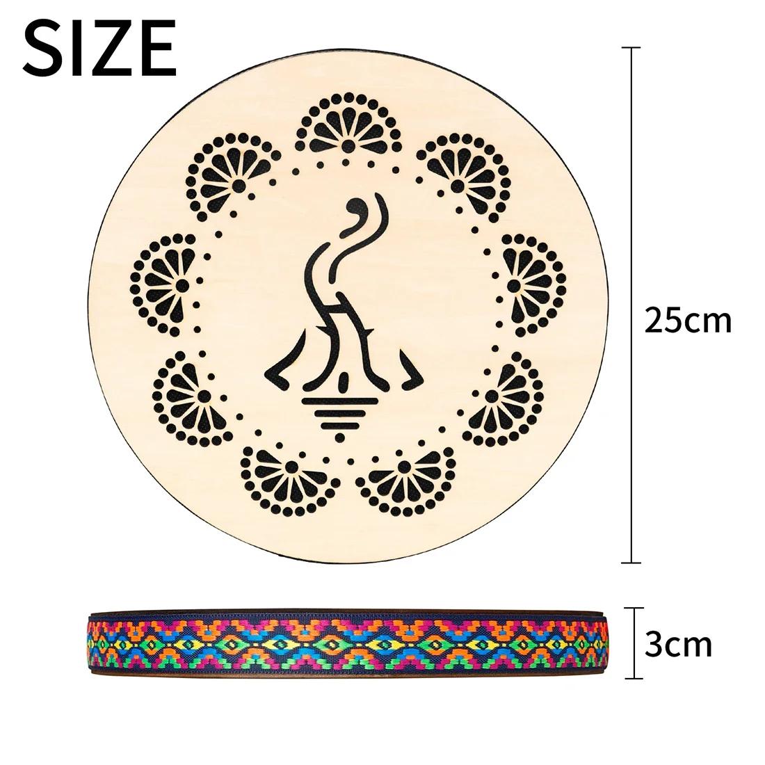 SLADE-Solid Wood Stream Drum, Mão Carving, Nublado Padrão Névoa, tecidos coloridos Trim, Sea Wave Sound, Percussão Instrument, 10" - Image 1