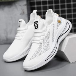 Sapatos masculinos deslizamento em tênis de moda respirável atlético esporte ao ar livre tênis de corrida confortável caminhada treinamento tênis - Image 2