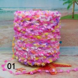 Fio de crochê extravagante tingido especial, nó colorido do grânulo, mistura de penas, fio de tricô manual para camisola e chapéu DIY, 50g por lote - Image 2