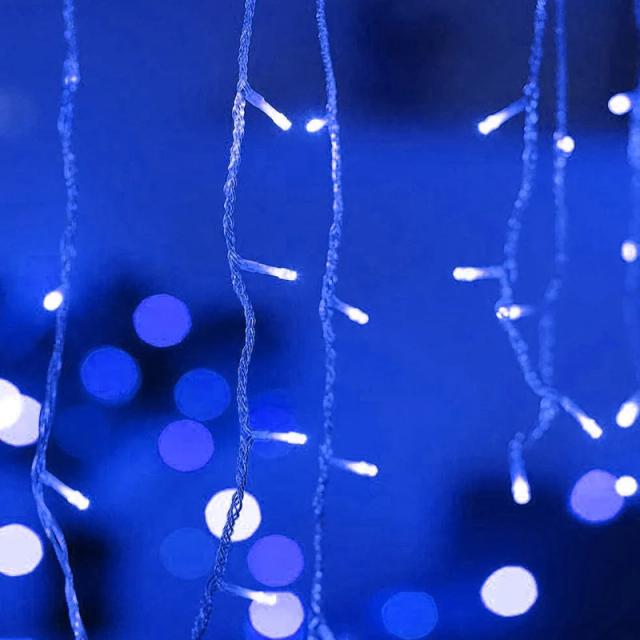 Cortina de Luzes de Gelo LED para Natal, Guirlanda Decorativa de 5m com Efeito de Caída, Iluminação Externa para Jardins e Ruas