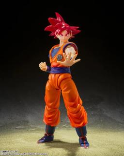 Em estoque 100% original bandai s.h. figuarts shf super saiyan deus vermelho son goku figura de ação brinquedo modelo presente - Image 3