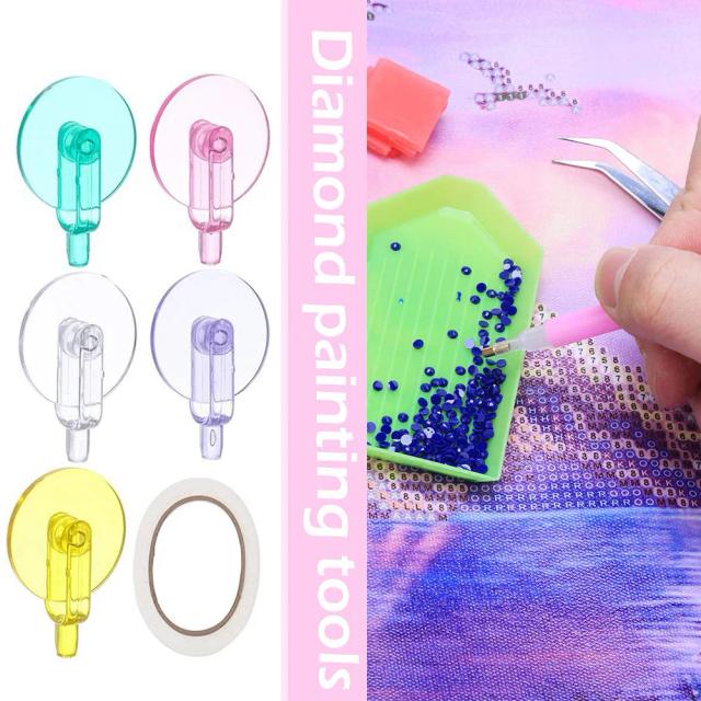 Rolo de Fita Adesiva Colorida para Crianças com Mosaico de Diamante e Caneta Broca - Kit de Aniversário com 6 Peças