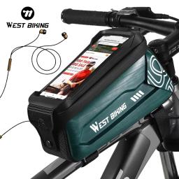 West bike-saco impermeável para bicicleta de estrada e mtb, saco frontal, tubo superior, touchscreen 7 polegadas, caixa do telefone, acessórios de bicicleta - Image 1