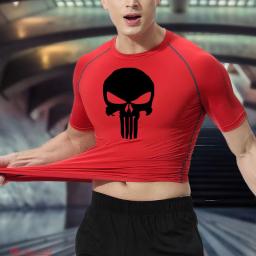 Rashguard masculino ginásio de fitness esportes punisher t-camisa compressão rápida seca mma boxe jogging treinamento tênis musculação conjuntos - Image 2