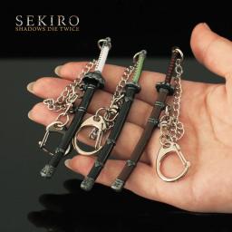 SEKIRO-Modelo de Arma de Metal de Sombras Morre, Faca de Brinquedo, Chaveiro, Katana Genichiro Espada, Periféricos de Jogo, Mini Toy, Duas Vezes, 9cm - Image 6